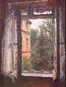 Adolph von Menzel View from a Window in the Marienstrasse oil on canvas